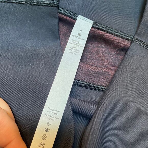 Lululemon Womens Size 8 Wunder Under High Rise Tight Black Red Ombré Speckle New - Picture 4 of 8